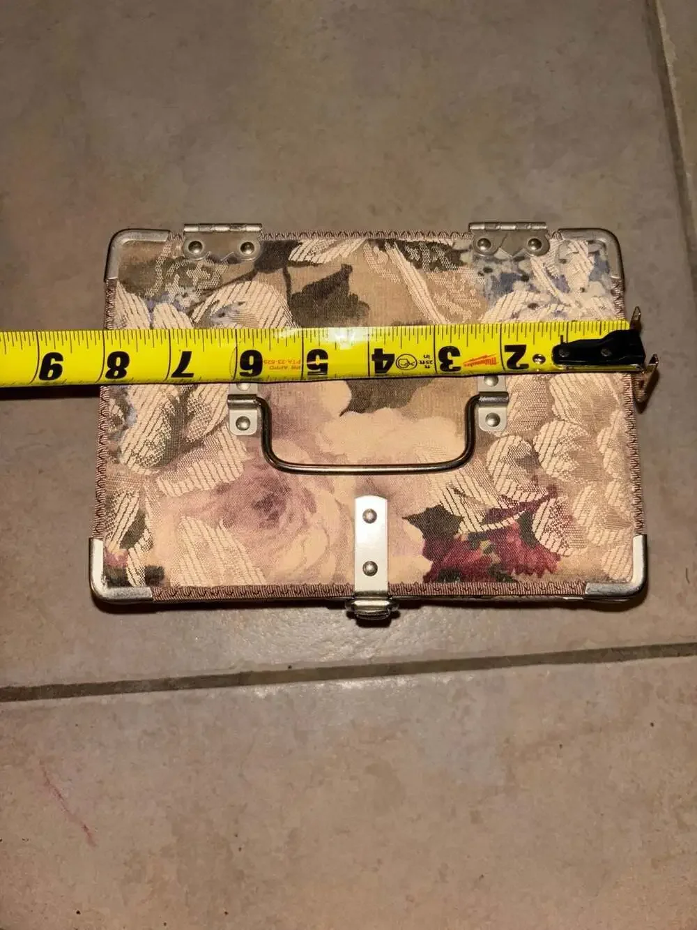 Vintage Floral Vanity Case Floral Storage Decor Jewelry Toiletry Trinket Box